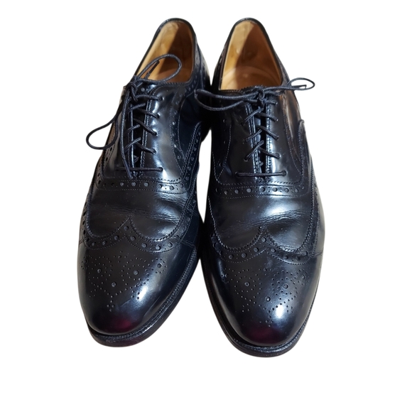 Johnston & Murphy Black Leather Aristocraft Vintage wingtip oxford dress shoes main image 5